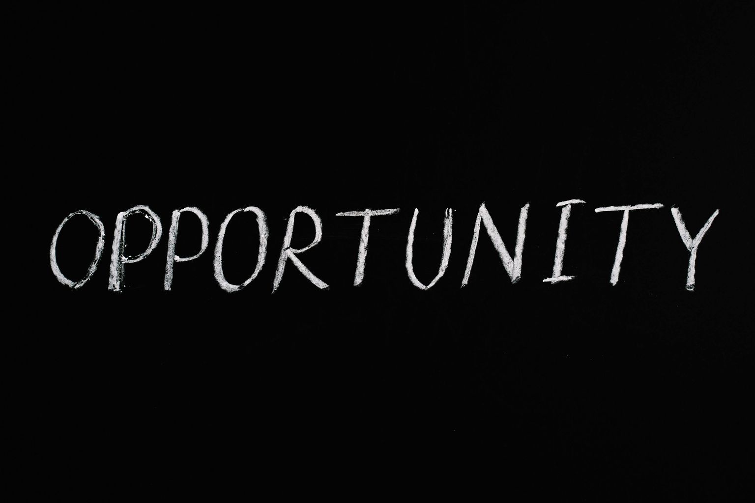 Opportunity Lettering Text on Black Background